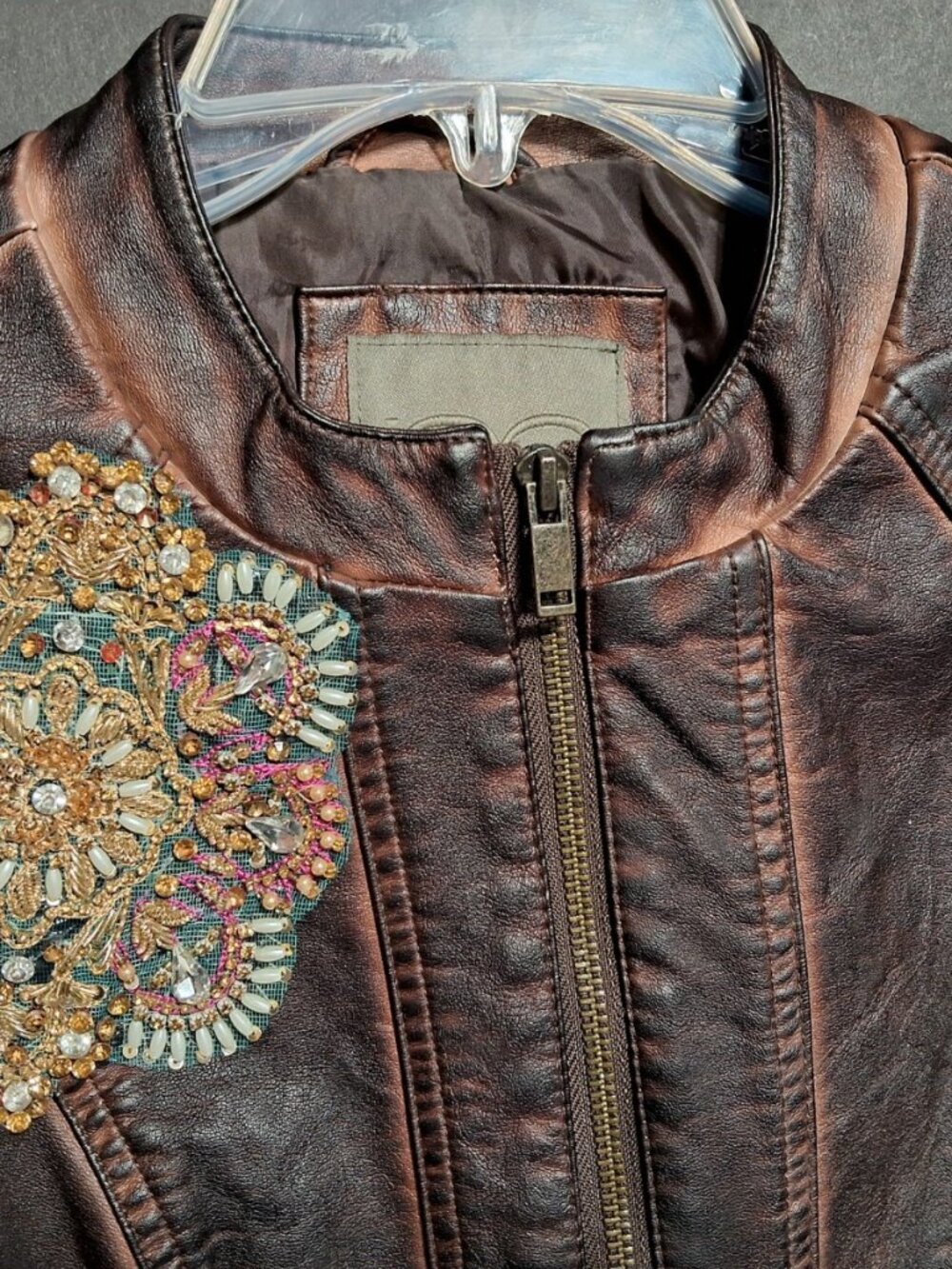 Maurice~Rock 'N Roll Aerosmith Faux Leather 1975 Band Jacket~Size Small/Medium - Picture 4 of 8